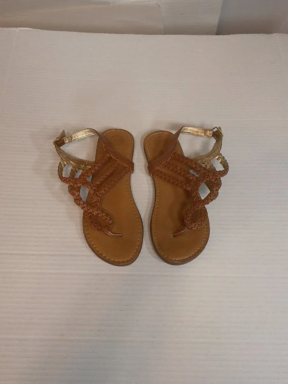 Wonder Nation Girls Braided Strappy Sandals